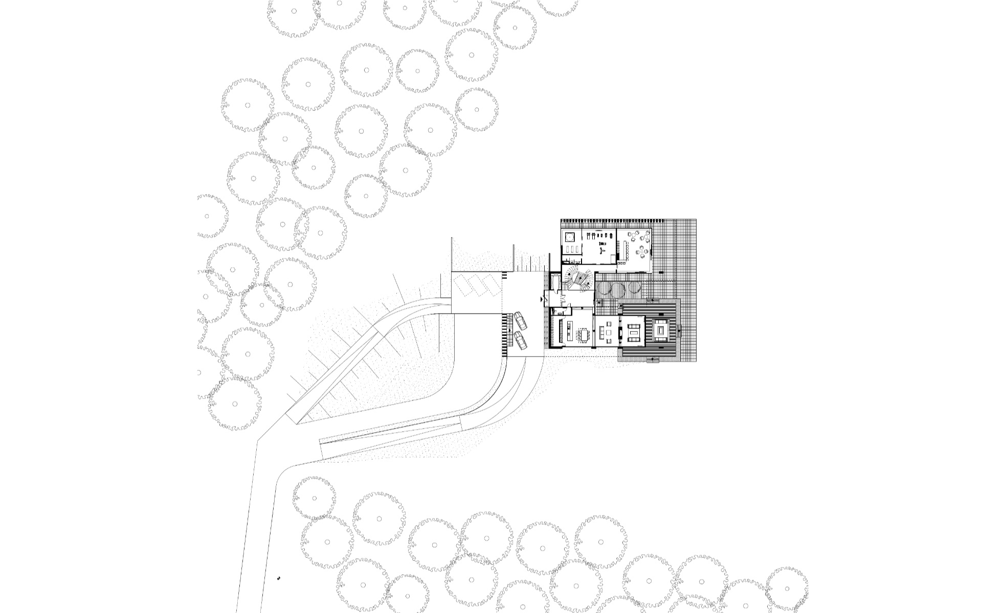 Obraz projektu rezydencji z atrium z góry