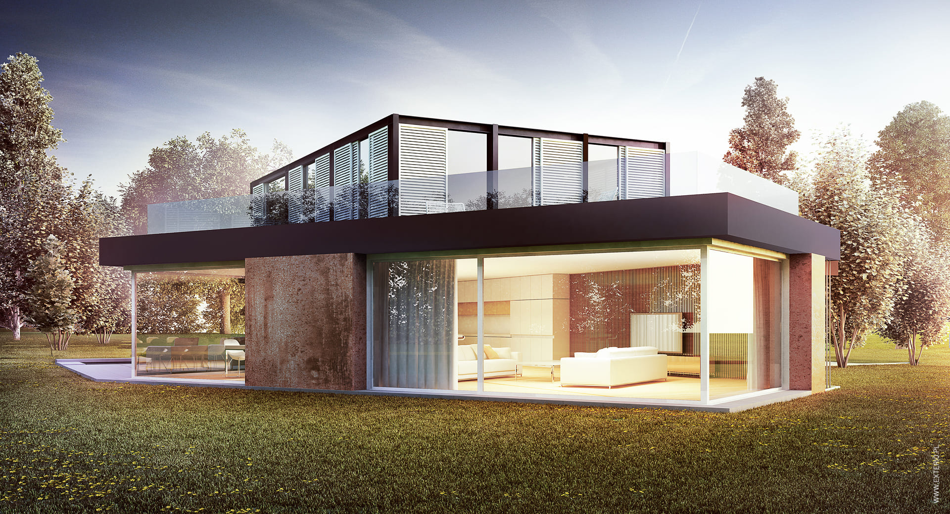 Zdjęcie 2 - Projekt domu dwukondygnacyjnego z dużymi przeszkleniami